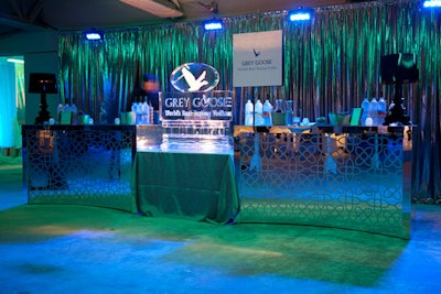 Grey Goose, one of the evening's liquor sponsors, served up cocktails from behind a mirrored bar.
