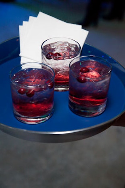 Wait staffers passed around the Grey Goose L'Orange Cranberry Sparkler, a cocktail comprised of vodka, club soda, cranberry juice, and fresh cranberries.