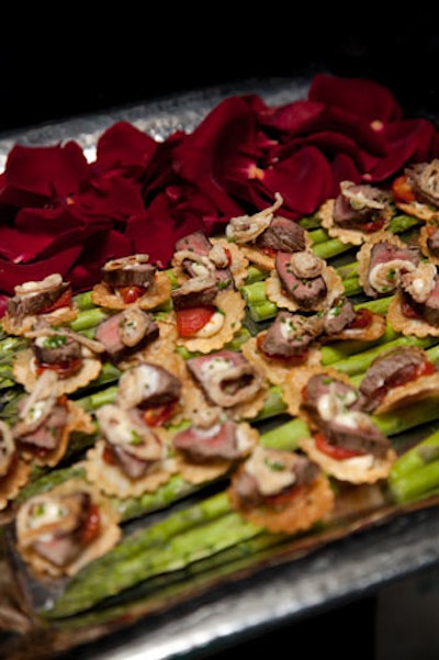 The Catered Affair provided mini steak frites, made up of a crisp gaufrette, garlic aioli, and beef tenderloin.