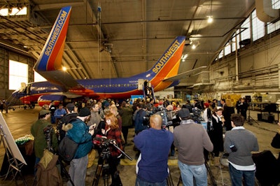 On Friday night, a Southwest Airlines charter flight transported 100 Second City alumni from LAX in Los Angeles to Chicago's Midway Airport.