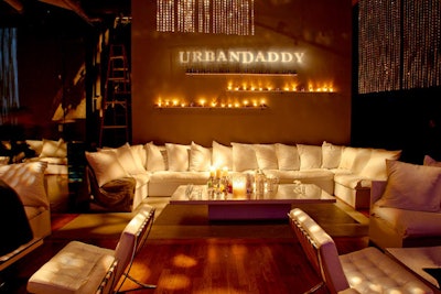 Producers kept the decor clean, with white furnishings, crystal accessories, and candles.