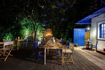 The patio can seat 30 guests or host 75 for a reception.