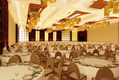 The JW Marriott's grand ballroom will accommodate as many as 1,800 people.