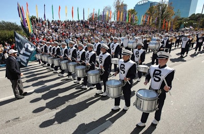 The Penn State marching band represented its Capital One Bowl-bound team in the parade.
