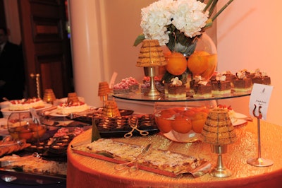 The hotel's dessert buffet included mini cakes, brownies, and pies.