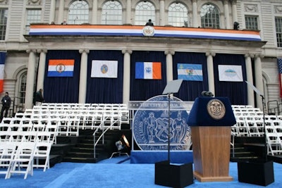 Scenic Corporation of New York provided some of the decor not already included in the city's pool of resources.