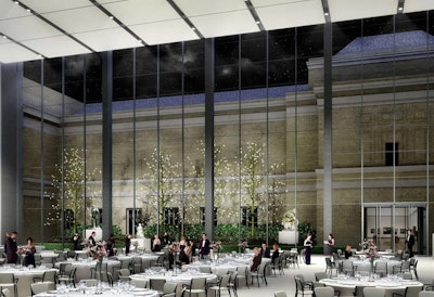 The new Shapiro Courtyard at the Museum of Fine Arts, Boston will be available for dinners and galas.
