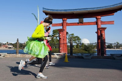 Some runners dressed as Disney characters such as Tinker Bell and Minnie Mouse.