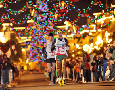 The marathon took runners through all four of Walt Disney World's theme parks, including the Magic Kingdom.