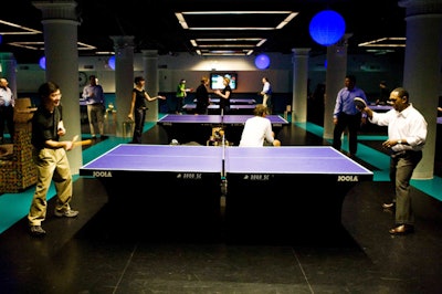 Taking advantage of one of New York's newest sports-related venues, the Monday night benefit was held at Spin New York.