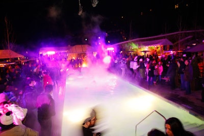 Local vendor Halcyon Productions provided the purple lighting that caught the steam coming off of the hotel's heated pool and hot tubs.