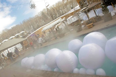 David Beahm bought beach balls from Beachballs.com to fill the patio's pool.