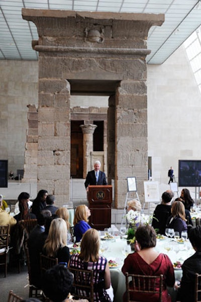 A friend of the Johnson family, former president Bill Clinton offered remarks on Eunice during the presentation portion of the luncheon.