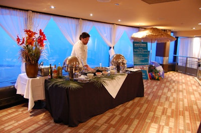 Chef Kurt D'Aurizio of the Divine Dining Group in Myrtle Beach served Carolina coastal shrimp and collard greens to guests.