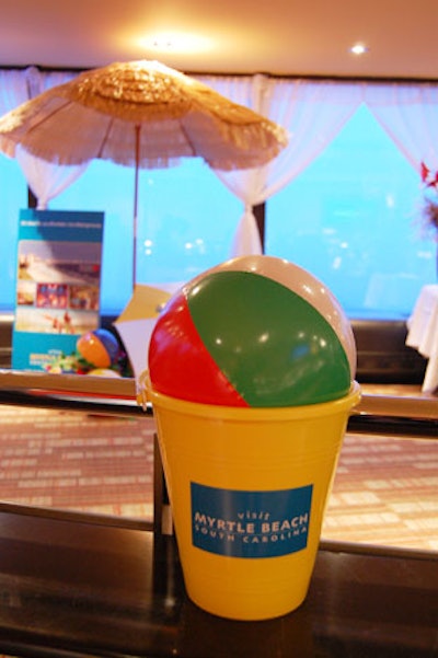 Beach balls and pails topped the bar at Horizons.