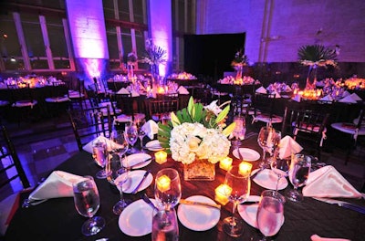 Gigs Up Productions used candles and uplighting to illuminate the Dupont Building's south ballroom.