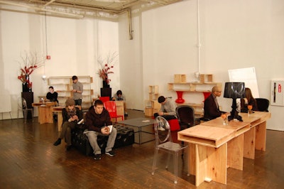 Branding and design firm 222 Projects also designed the furniture for the show's lounge area at the Puck Building.
