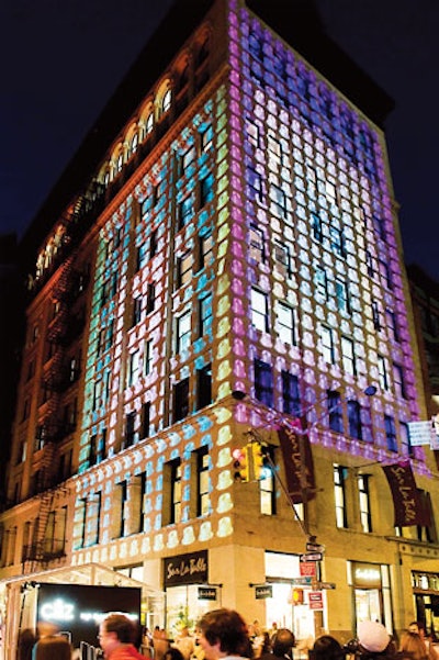 For the launch of a Nespresso machine, Production 911 and Obscura Digital projected coffee cups onto a SoHo building.