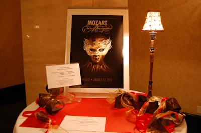 A silent auction included items such as a limited-edition print of the Mozart UnMasqued gala poster.