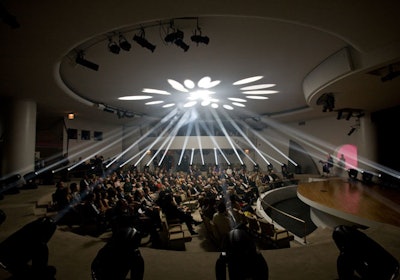 Montreal-based artist Rafael Lozano-Hemmer (514.597.0917, lozano-hemmer.com) connected lighting and the human voice with his installation 'Levels of Nothingness,' which debuted in September as part of the Solomon R. Guggenheim Museum's 'Works & Process' series. While narrator Isabella Rossellini read philosophical texts, computers analyzed her voice, generating a colorful, interactive lighting performance from a full rig of concert lighting provided by Scharff Weisberg Inc.