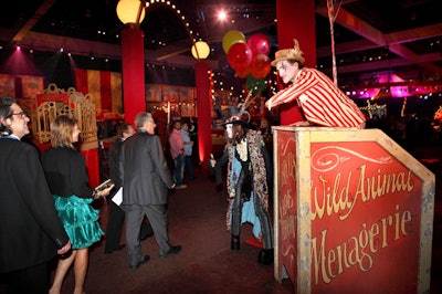 The Recording Academy's official Grammy after-party, known as the Grammy Celebration, had a circus theme with an edge, and included an array of performers from Lucent Dossier Experience.