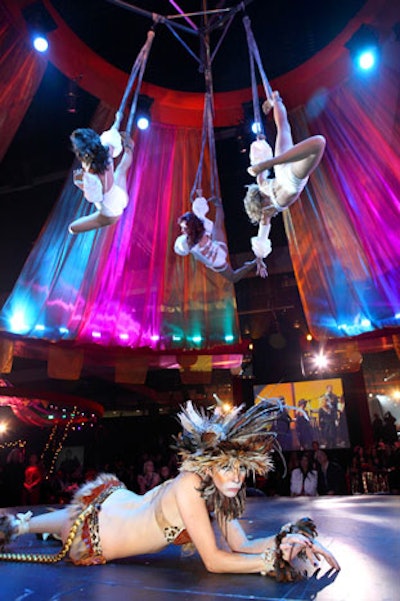 An army of aerialists and performers from Lucent Dossier Experience entertained the crowd.