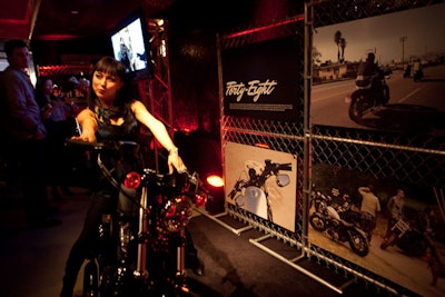 Guests were invited to sit on the new bike.