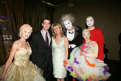 Cirque performers interacted with guests in the Gold Lounge at the Clinics in Schools fund-raiser.