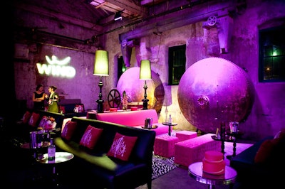 Wind Mobile sponsored a hot pink and black V.I.P. lounge furnished by Contemporary Furniture Rentals.