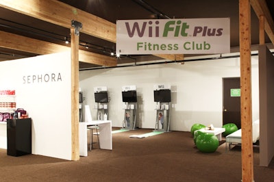 Inside the Village at the Yard, Nintendo Wii had a pavilion for guests to exercise on Wii Fitness units.