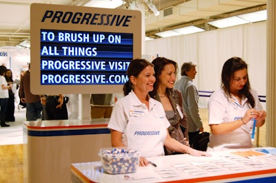 A check-in desk at the entrance provided name tags and directions for lining up.