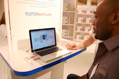 At one of the more whimsical installations, the 'Floto Booth,' guests could snap photos of themselves on personal computers to have their faces superimposed onto Flo's.