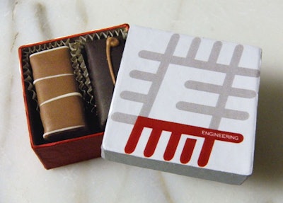 Beacon Hill Chocolates can make gift boxes with corporate logos.