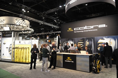 Companies such as Titleist and Cobra Golf exhibited at the show.