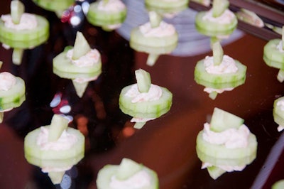 More tasting stations appeared on the first floor, where chefs from Devon Seafood Grill presented a cucumber appetizer.