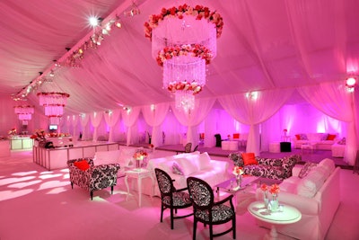 Pink dominated the tent from Classic Party Rentals.
