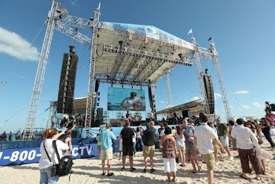 In addition to constructing the stadium, Murphy Productions built the 16,000-square-foot stage for the All-American Rejects performance at the end of the game.