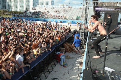 Fans rushed the field following the game for a 45-minute concert by the All-American Rejects.