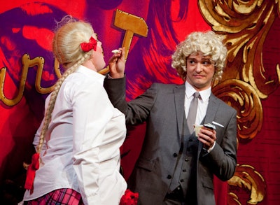 Timberlake donned drag attire during the 30-minute roast and presentation of the Hasty Pudding Pot on Friday.