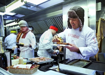 On 48th Street between Fifth and Sixth Avenues, chef Daniel Boulud served the lunchtime crowd. In what Tom Webster, creative director of Mother New York's experiential division, called 'a big logistical exercise in preparation and planning,' the stunt involved coordinating with each chef to determine the necessary equipment and supplies.