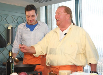 Batali also led a demonstration with co-chair Jimmy Fallon.