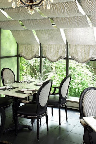 The greenhouse is available for private dinners.