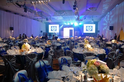 Dining tables surrounded the 70-foot runway, set up in the Royal York's Canadian Room.