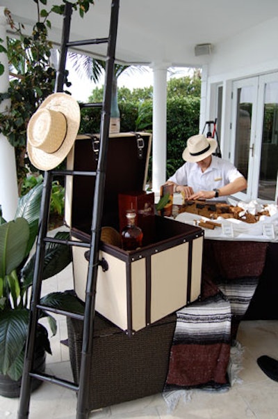 Cigar rollers made gifts for guests at the Dewar's Signature Experience at a private home in Miami Beach on Friday and Saturday.