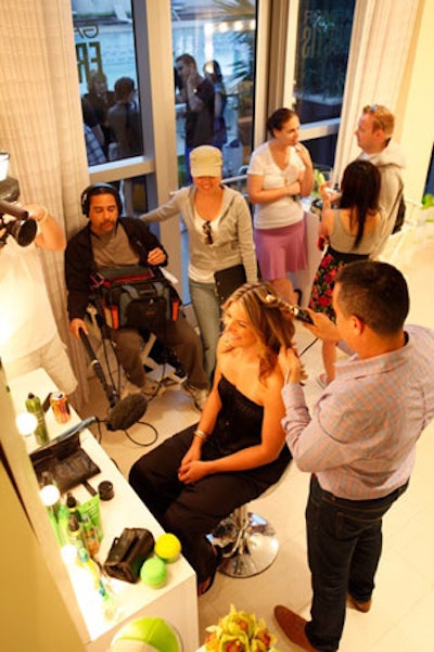 Melrose Place actress Katie Cassidy had her hair done at the Garnier Fructis Super Salon on Saturday.