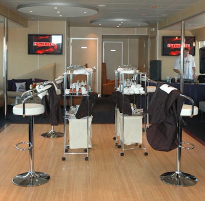 Magic Shave sponsored a pop-up barber shop aboard the Venetian Lady for Rick Ross's party.