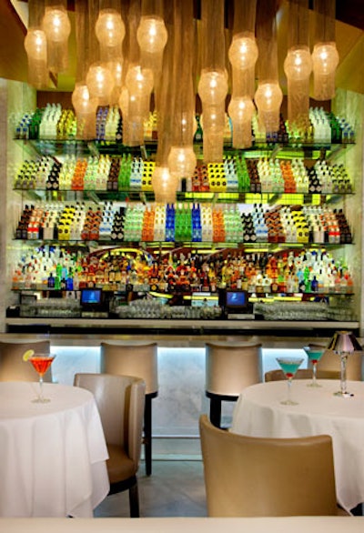 Mastro's high-style decor is in keeping with Crystals' overall sculptural look.