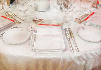 New York's Cloth Connection and Ruth Fischl Inc. provided the dinner's linens.