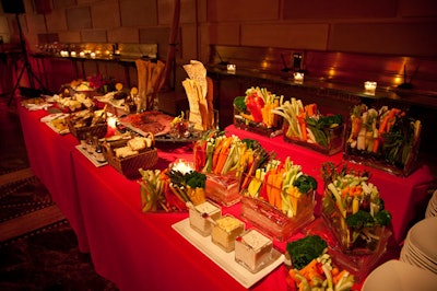 Human guests weren't excluded from the dining—they could choose from several buffet stations.
