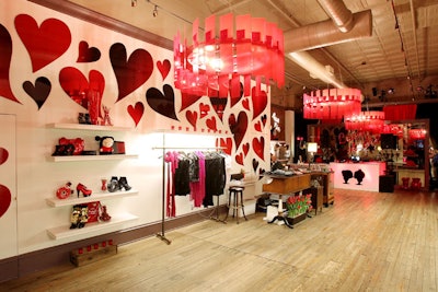 Tuesday-night's preview party for Pucca, the new apparel collection inspired by the South Korean cartoon character of the same name, was produced by Grand Central Marketing and overseen by Maryellen Zarakas, senior vice president of worldwide marketing and TV & studio licensing for Warner Brothers Consumer Products. The event covered SoHo's Curve boutique with dozens of heart-shaped cutouts, vinyl graphics, and projections.